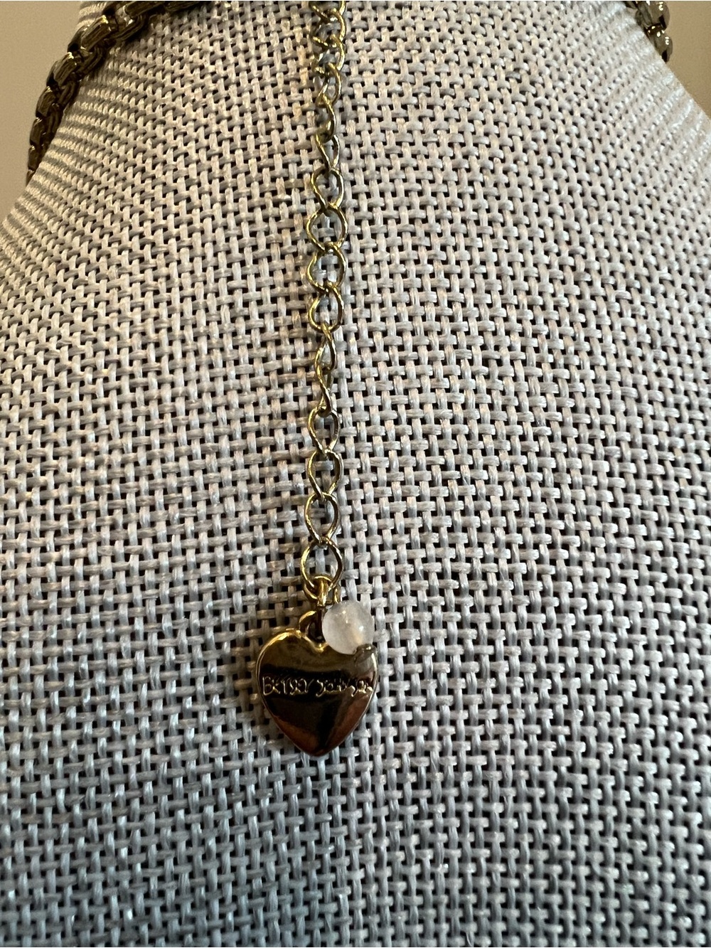 Betsey Johnson Metal Turquoise-Patina Rose and Crystal Drop Pendant Necklace - Picture 8 of 8